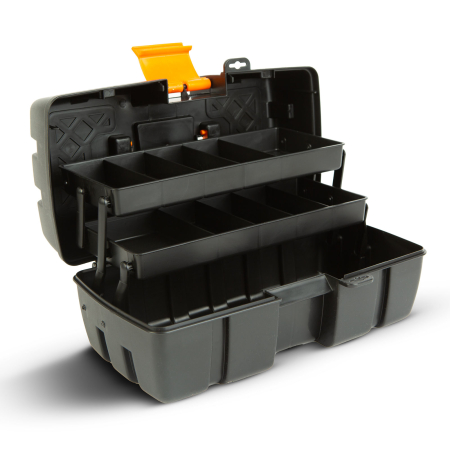 Genţi din plastic - Geantă de scule pliabila cu tavă dublă - plastic - 31 x 18 x 14 cm