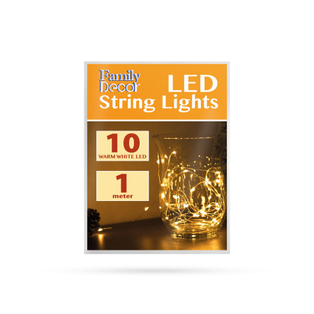 Ghirlandă de lumină cu LED - 10 buc LED alb cald - 2 x AA [1]