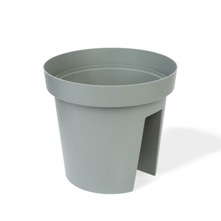 Accesorii de grădină - Ghiveci pentru balustradă - mare, plastic - 28 x 25,5 cm - gri