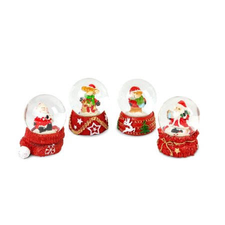 Articole pentru casă - Glob de Crăciun cu zăpadă – 4 modele – Ø45 x 62 mm