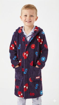 Universul Copiilor - Halat de baie pentru copii Omul Păianjen, fleece albastru