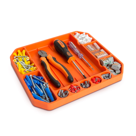 HANDY - Tavă cauciuc pentru unelte, cu compartimente şi riglă - 26 x 23,5 x 2,5 cm [3]
