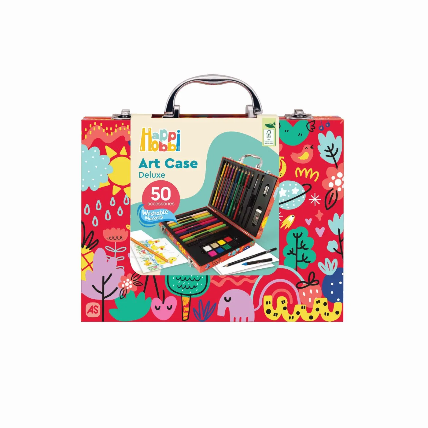 Jucării de creație și meserii - HAPPI HOBBI ART CASE SET DE DESEN DELUXE CU 50 DE ACCESORII LUMEA MEA