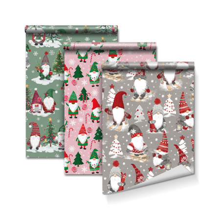 Produse de Crăciun - Hârtie de împachetat - 3 tipuri - 70 gsm - 70 x 150 cm