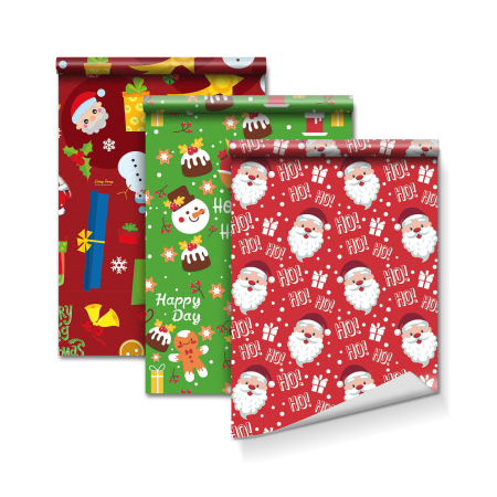 Produse de Crăciun - Hârtie de împachetat - 3 tipuri - 70 gsm - 70 x 150 cm