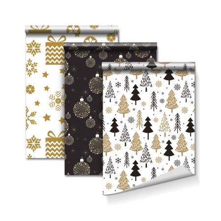 Produse de Crăciun - Hârtie de împachetat - 3 tipuri - 70 gsm - 70 x 150 cm