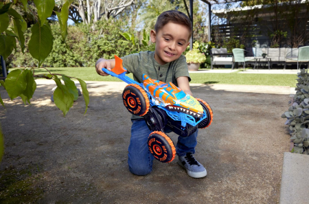 HOT WHEELS MONSTER TRUCK SHARKS VS DINOS MASINA CU TELECOMANDA TIGER SHARK CLIMBER [4]