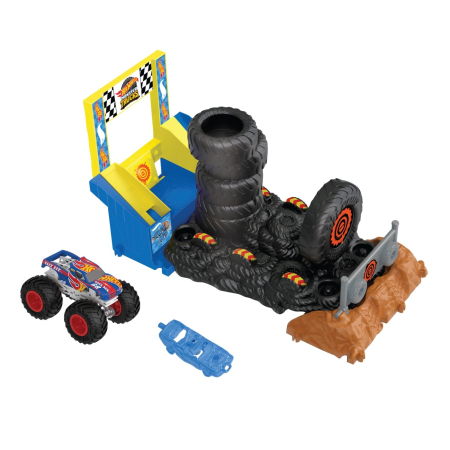 HOT WHEELS MONSTER TRUCKS ENTRY CHALLENGE ARENA SMASHERS PROVOCAREA SMASH RACE [1]