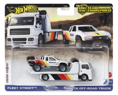 Hot Wheels - HOT WHEELS TRANSPORTATOR FLEET STREET CU MASINUTA TOYOTA OFF ROAD TRUCK SCARA 1:64