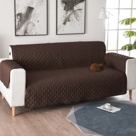 Textile pentru casă - Husa matlasata canapea 2 locuri,maro