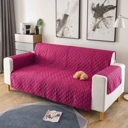 Textile pentru casă - Husa matlasata canapea 2 locuri, mov