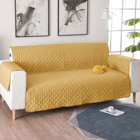 Textile pentru casă - HUSA MATLASATA CANAPEA 3 LOCURI,BEJ-MUSTAR