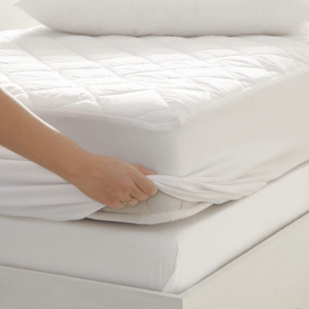 Textile pentru casă - Husa protectie pat matlasata ultrasonic impermeabila pentru saltea de 180x200 cm cu bordura laterala alba