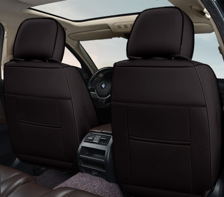 Huse auto premium 5 locuri Carguard Deluxe piele ecologică perforată - negru [3]