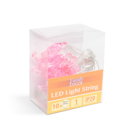 Instalație de pom cu LED - flamingo - 1,1 m - 10 LED - alb cald - 3 x AA [1]