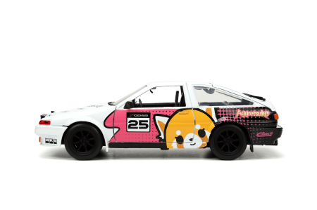 JADA AGGRETSUKO SET MASINUTA METALICA SI FIGURINA AGGRETSUKO SI TOYOTA TRUENO SCARA 1:24 [3]