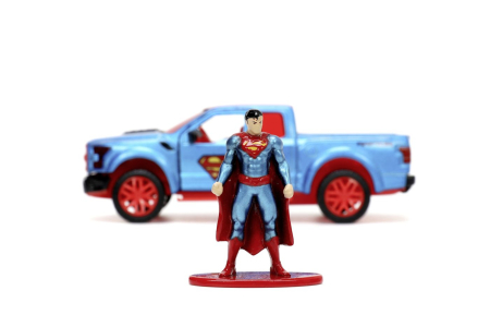 JADA DC SET FIGURINA METALICA SUPERMAN SI MASINUTA 2017 FORD F 150 RAPTOR SCARA 1:32 [7]