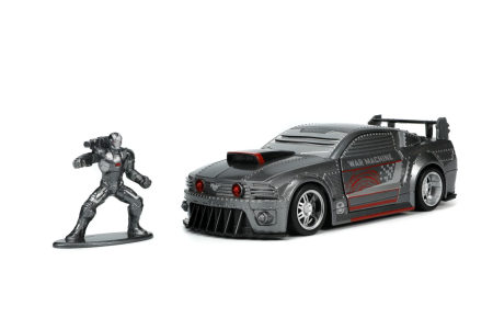 JADA MARVEL MASINUTA METALICA FORD MUSTANG SCARA 1:32 SI FIGURINA METALICA WAR MACHINE [3]