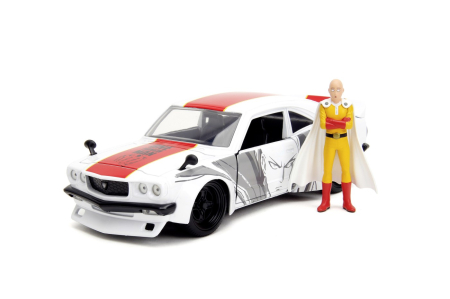 JADA ONE PUNCH MAN SET MASINUTA METALICA MAZDA RX 3 SI FIGURINA SAITAMA  [1]