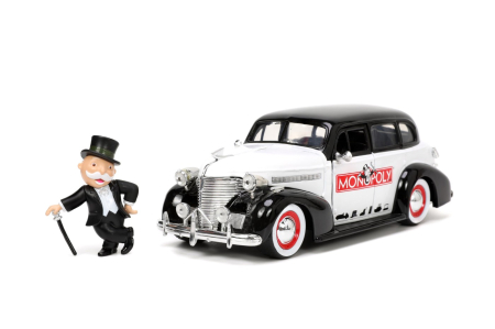 JADA SET MASINUTA METALICA CHEVROLET MASTER DELUXE 1939 SCARA 1:24 SI FIGURINA MR MONOPOLY [2]