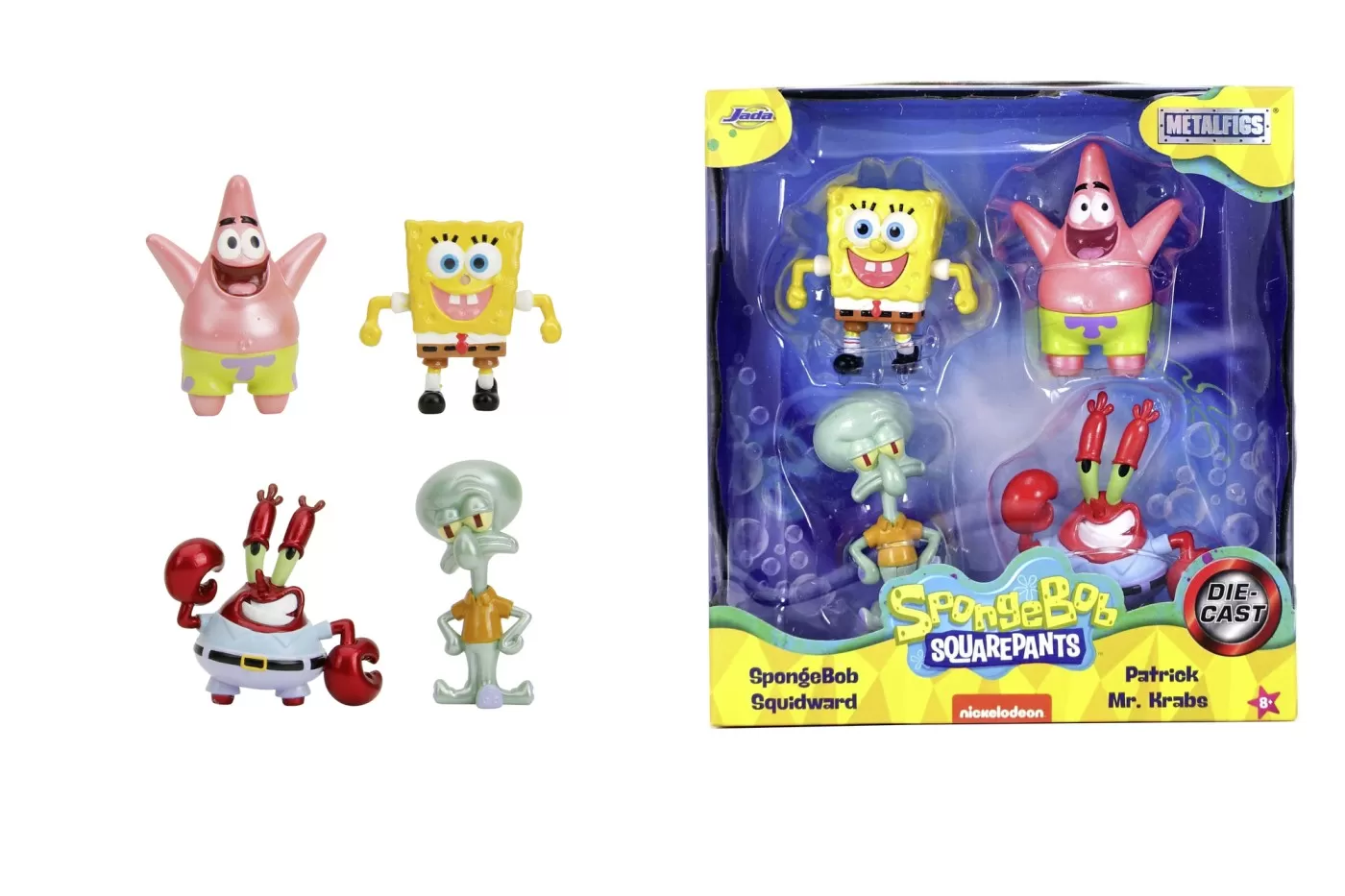 Figurine cu eroi si personaje - JADA SPONGE BOB SET 4 FIGURINE METALICE 6.5CM