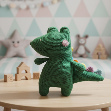 Atelierul Familino - Pluș Handmade Crocodil – Croșetat Manual