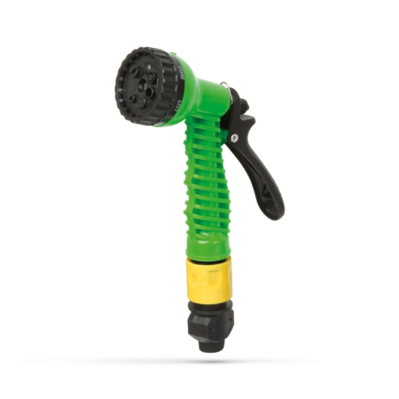 Kit de irigare - 15m flexibil, furtun din material cu tambur, duză 7 în 1, conectori [1]