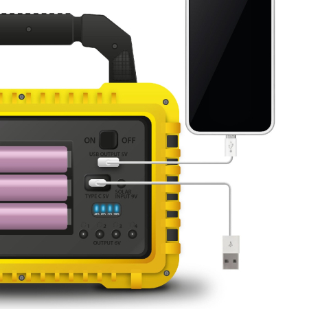 Lampă multifuncțională de mână cu panou solar, USB-C, 6 moduri de iluminare, 8 LED-uri, 3600 mAh [2]