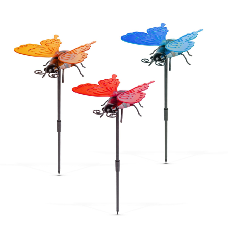 Lămpi solare - Lampă solară - fluture - multicolor - 12 x 6 x 21,5 cm - 4 LED