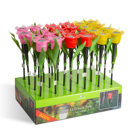 Lampă solară lalea LED - galben / roșu / roz - 31 cm [3]