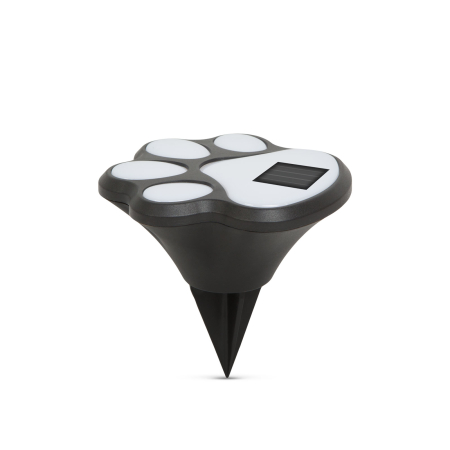 Lampă solară LED - model amprentă de câine - plastic negru [1]