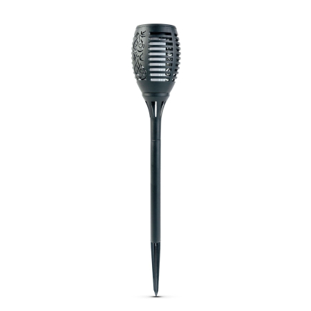 Lampă solară LED - perforabilă - efect de flacără - 12 LED galbene - plastic - negru - 10 x 58 cm [2]