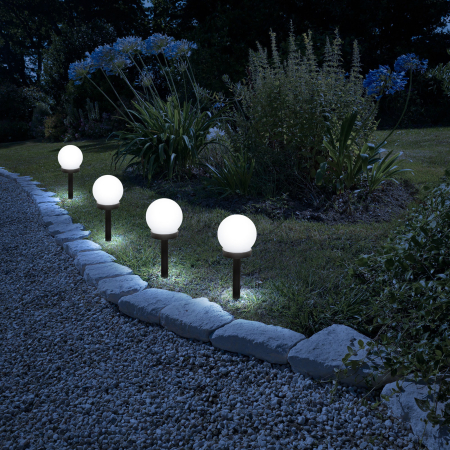 Grădină - Lampa solara LED - sferică, alb rece - Ø10 cm
