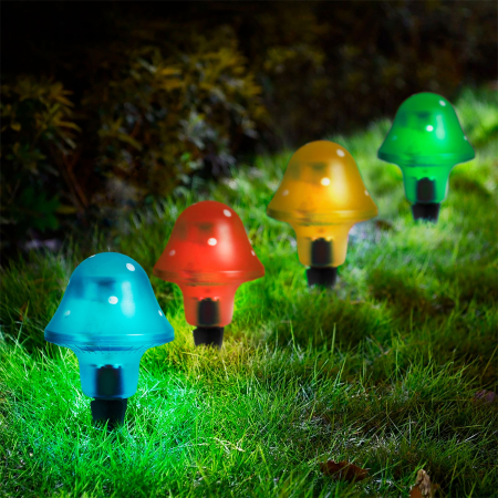 Lămpi solare - Lampă solară pentru grădină cu LED - model ciupercă, 11 cm