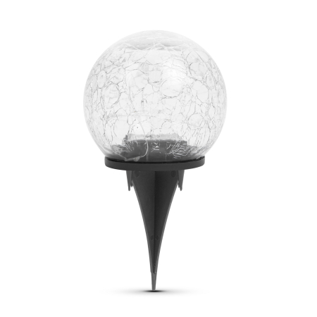 Lampă solară sferă sticlă - 12 cm - 15 LED alb cald [1]