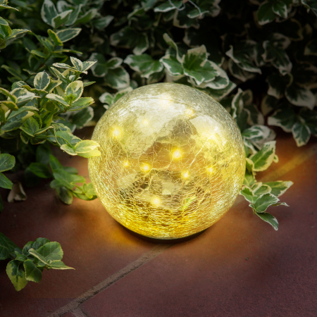 Lămpi solare - Lampă solară sferă sticlă - 15 cm - 20 LED alb cald