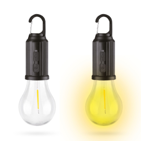 Articole pentru casă - Lampa solară suspendată, formă bec, USB-C, 100 lumeni, 400 mAh