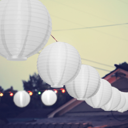 Grădină - Lampion alb - 1 LED - Alb - 2 x AAA
