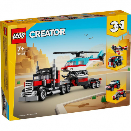 LEGO - LEGO CREATOR 3IN1 CAMIONETA PLATFORMA CU ELICOPTER 31146
