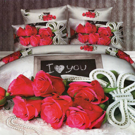 Lenjerii de pat - Lenjerie de pat digital print 3d (love 2)