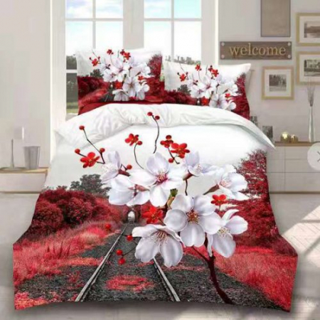 Textile pentru casă - Lenjerie de pat digital print 3d (red v1)