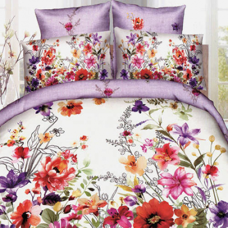 Textile pentru casă - Lenjerie de pat digital print 3d (spring flowers)