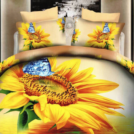Textile pentru casă - Lenjerie de pat digital print 3d (sun flower)