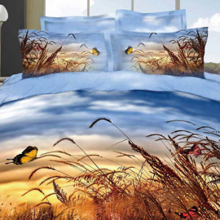 Textile pentru casă - Lenjerie de pat digital print 3d (wheat spice)