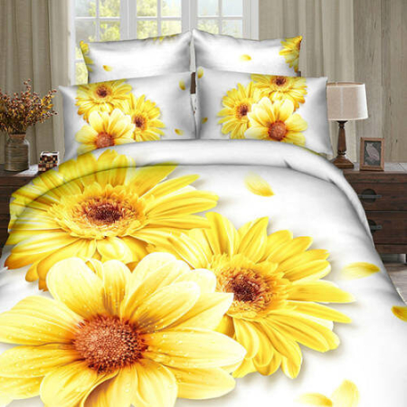 Lenjerii de pat - Lenjerie de pat digital print 3d (yellow flower)