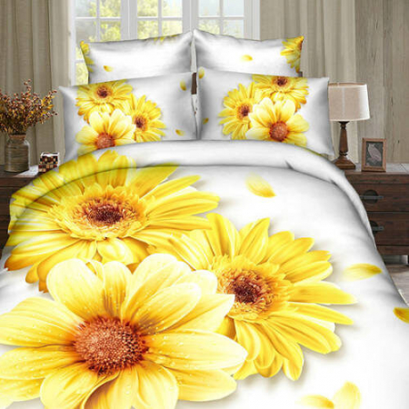 Textile pentru casă - Lenjerie de pat digital print 3d (yellow flower)