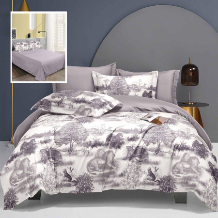 Textile pentru casă - Lenjerie de pat elegance 6 piese cu cearșaf (lec10)