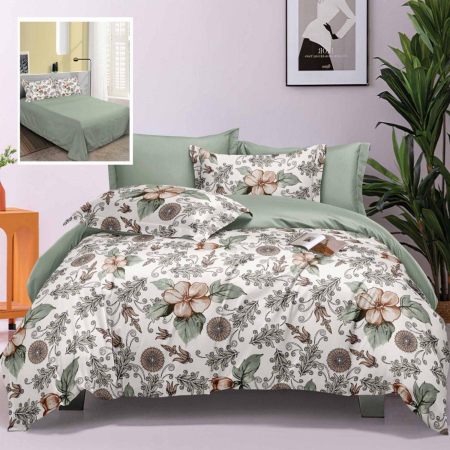 Textile pentru casă - Lenjerie de pat elegance 6 piese cu cearșaf (lec14)
