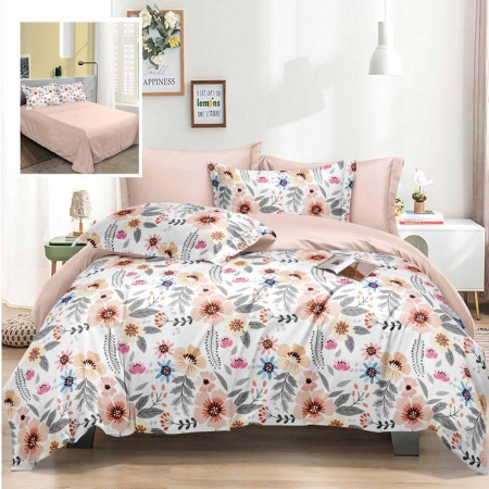 Textile pentru casă - Lenjerie de pat elegance 6 piese cu cearșaf (lec15)