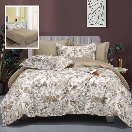 Textile pentru casă - Lenjerie de pat elegance 6 piese cu cearșaf (lec6)